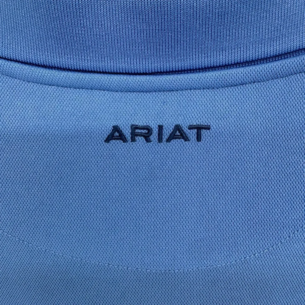Ariat Golf Shirt Mens Large Blue AriatTek Heat Series Performance Short Sleeve - Picture 5 of 10
